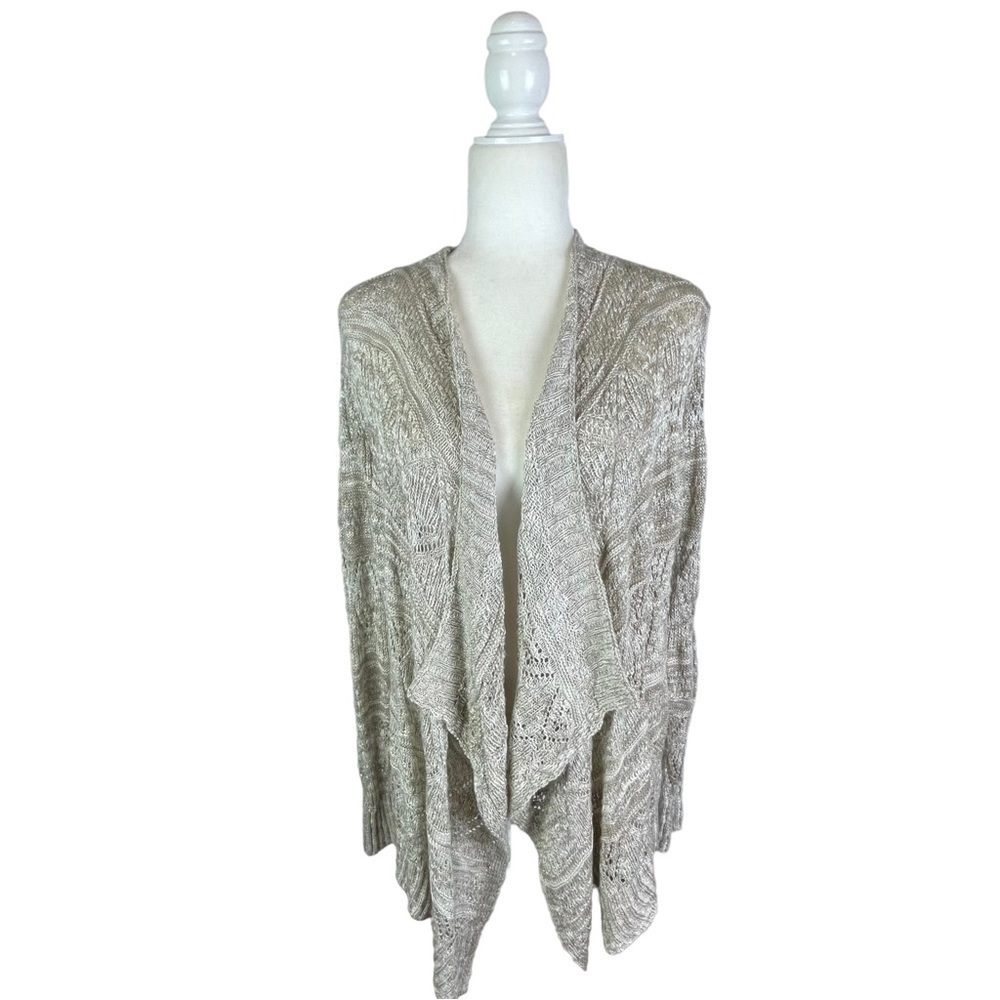 HIPPIE Rose Cardigan Sweater Beige White Size Large